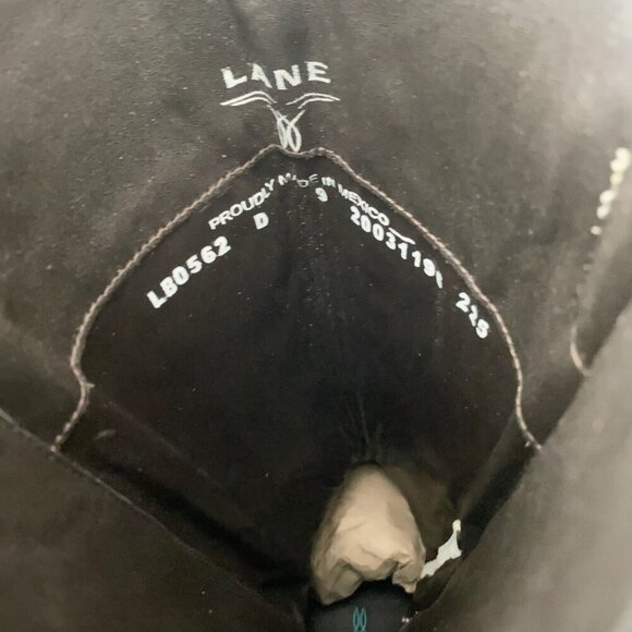 Lane LEXINGTON Knee High Tall Womens Cowboy Boots 9 White Western Cowgirl Zipper - Picture 9 of 11